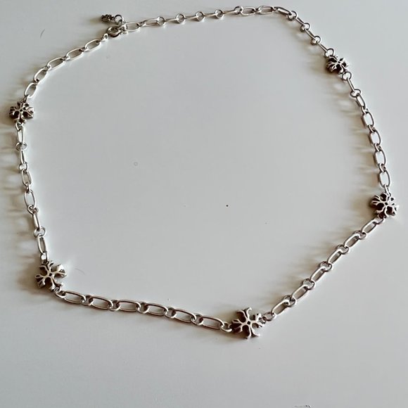 Tory Burch Roxanne SILVER Chain Delicate Choker Necklace - Picture 7 of 8